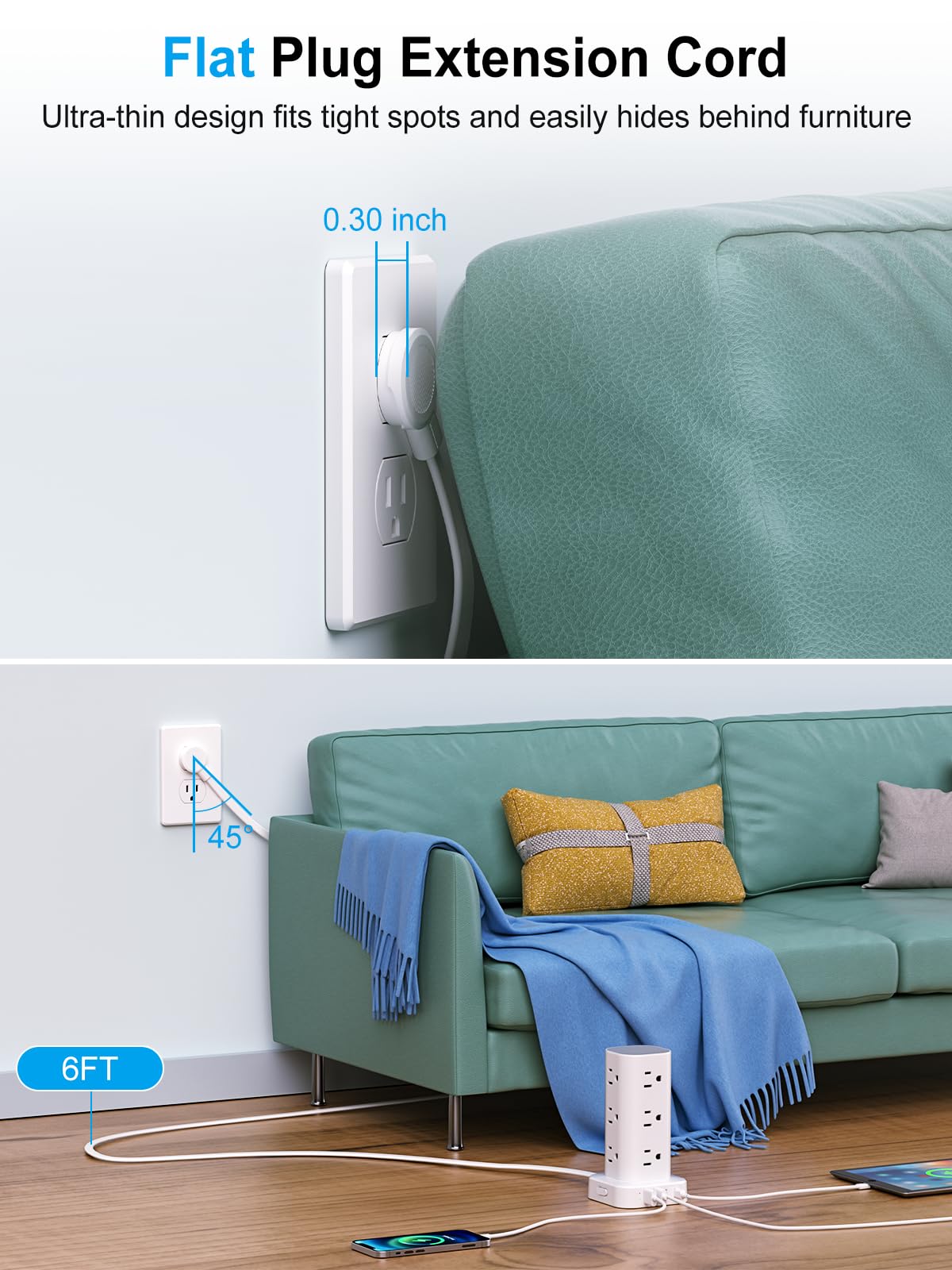 UWIWUTEI primer plano de puertos USB-C y AC, compatibilidad con dispositivos modernos