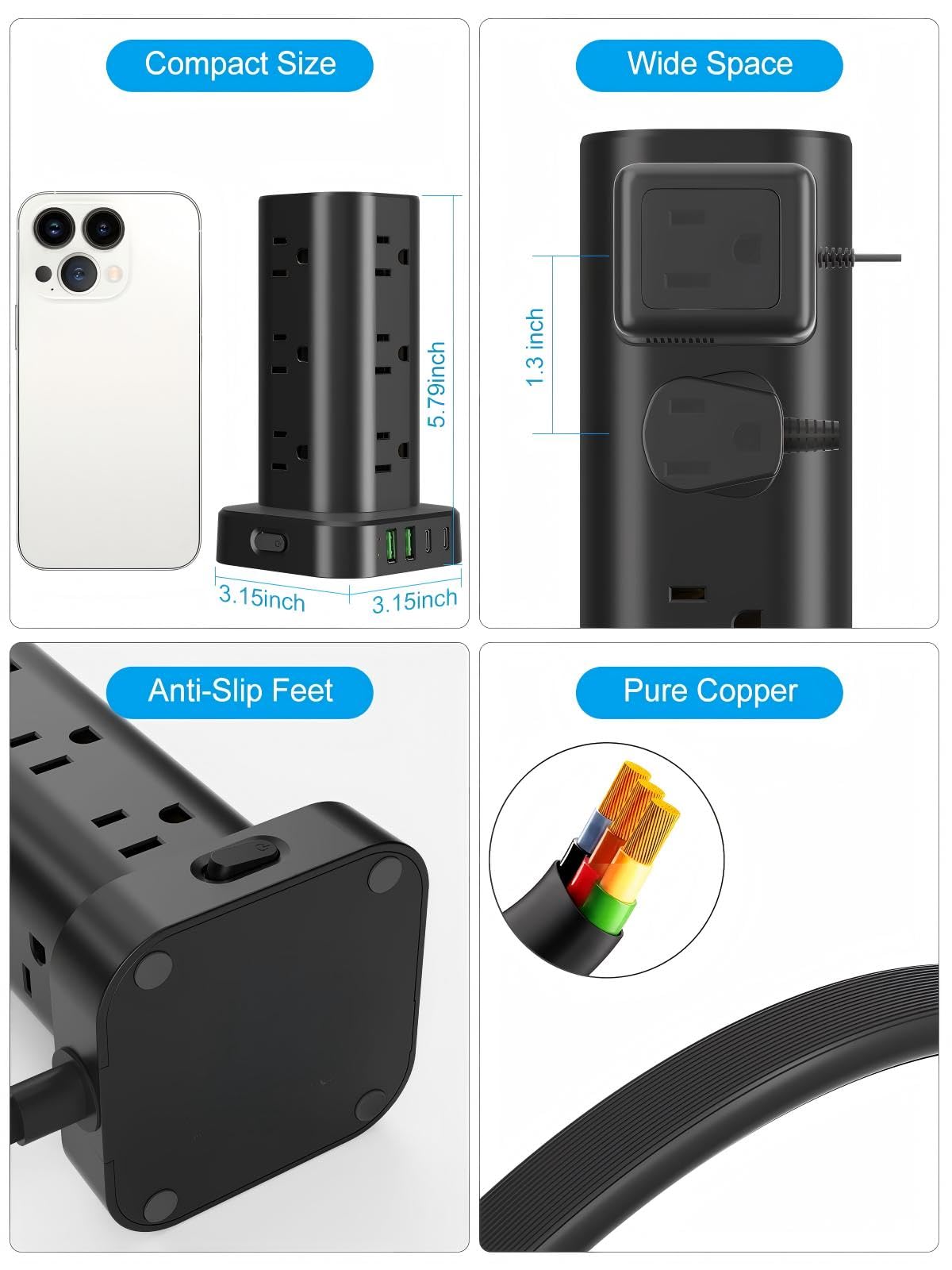 UWIWUTEI comparación tamaño junto a mano para mostrar dimenciones compactas