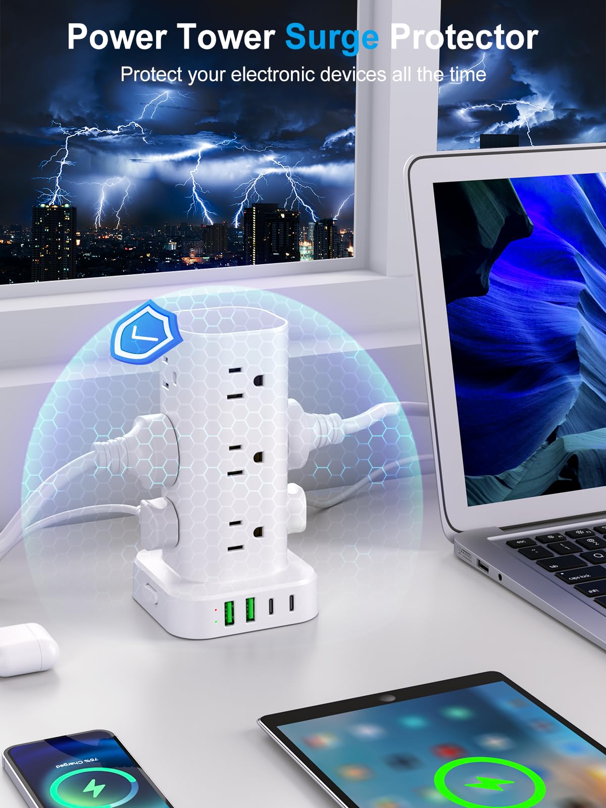 UWIWUTEI comparación de tamaño con manos, muestra formato compacto y portable