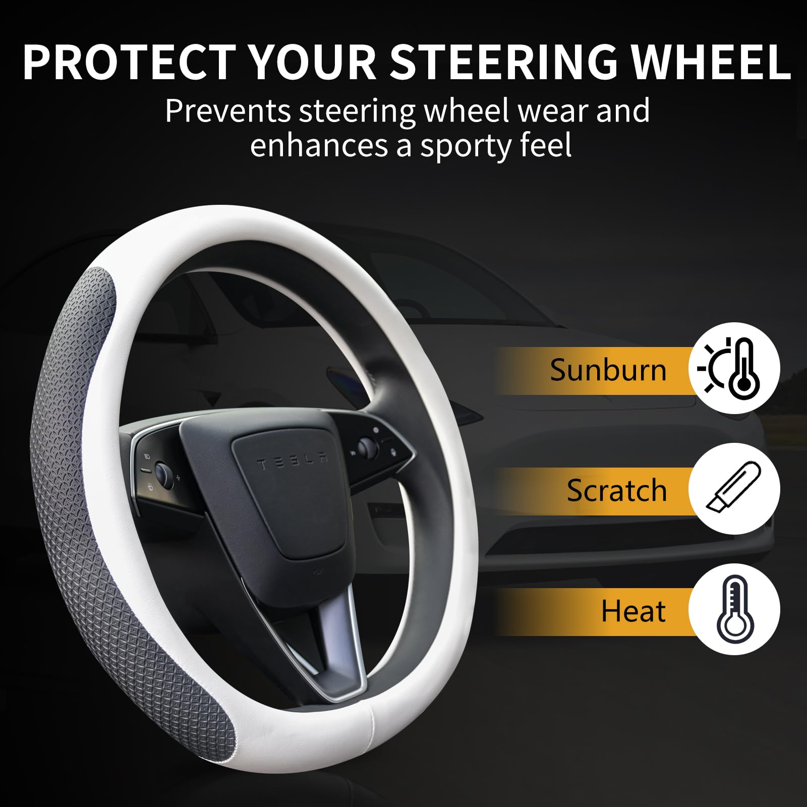 Uxcer ambiente interior blanco en Tesla, protege y realza diseño