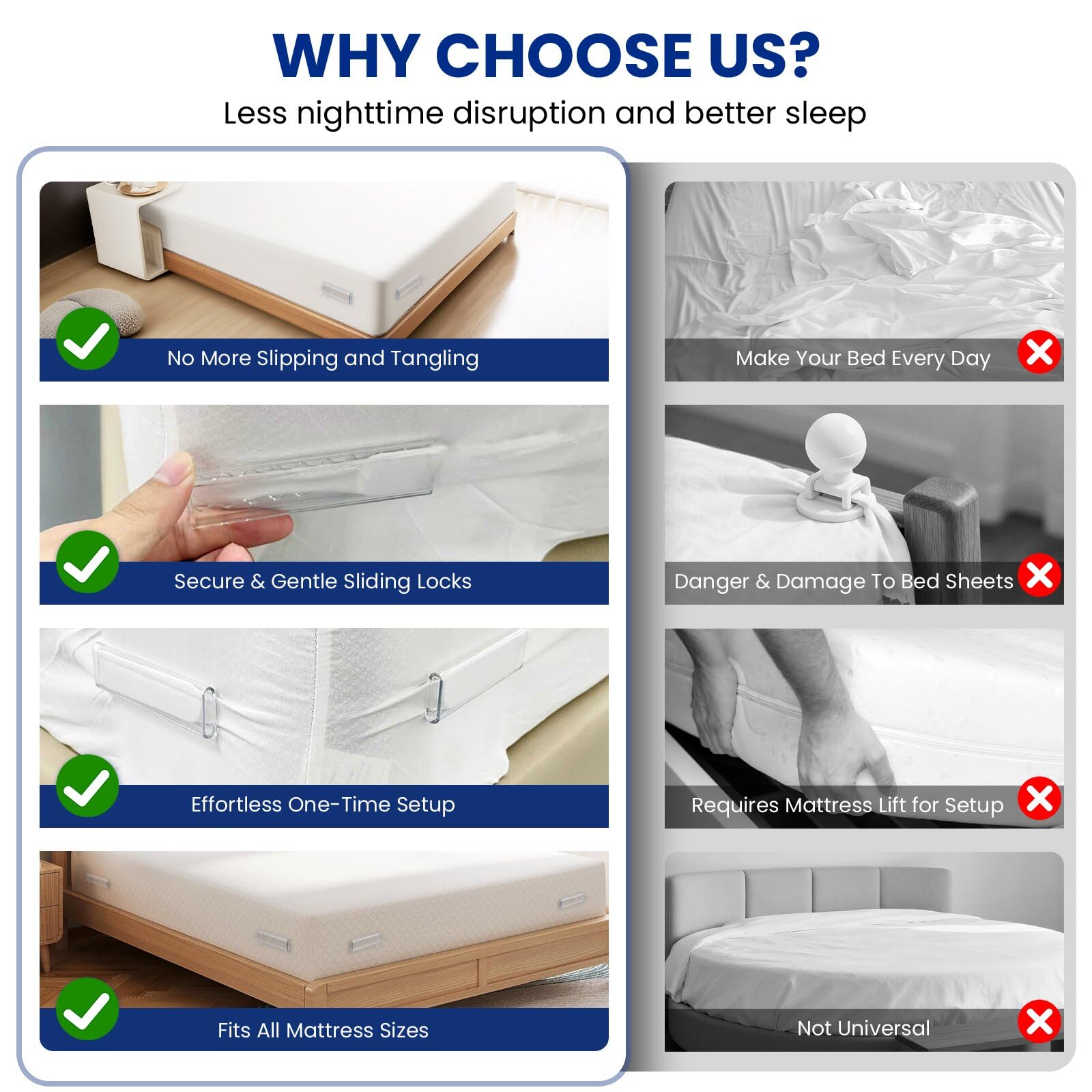 Uxuzepo en dormitorio ambientado demostrando aspecto discreto y cama ordenada