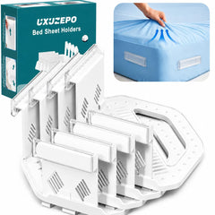 Uxuzepo embalaje frontal mostrando el set de 4 sujetadores y beneficio de organización