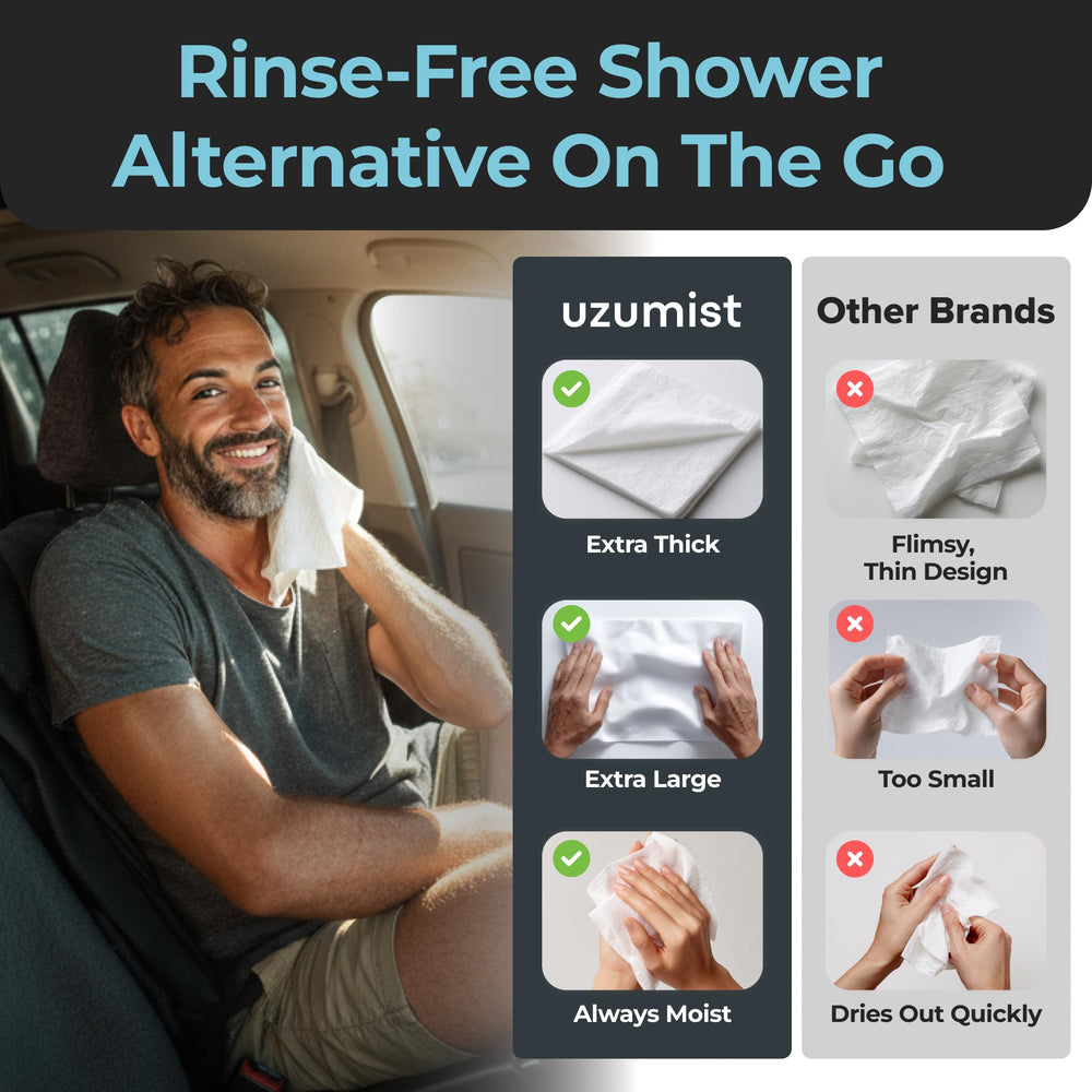 Persona femenil limpiando cuello con toallita Uzumist tras ejercicio