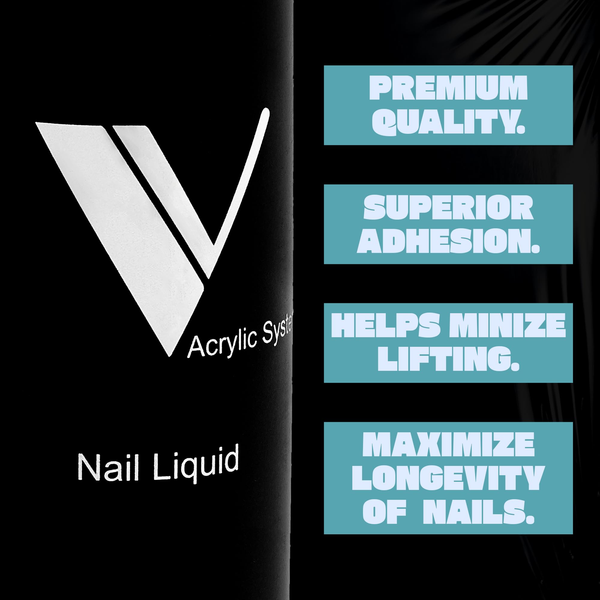 V Beauty Pure botella junto a mano para referencia de tamaño práctico