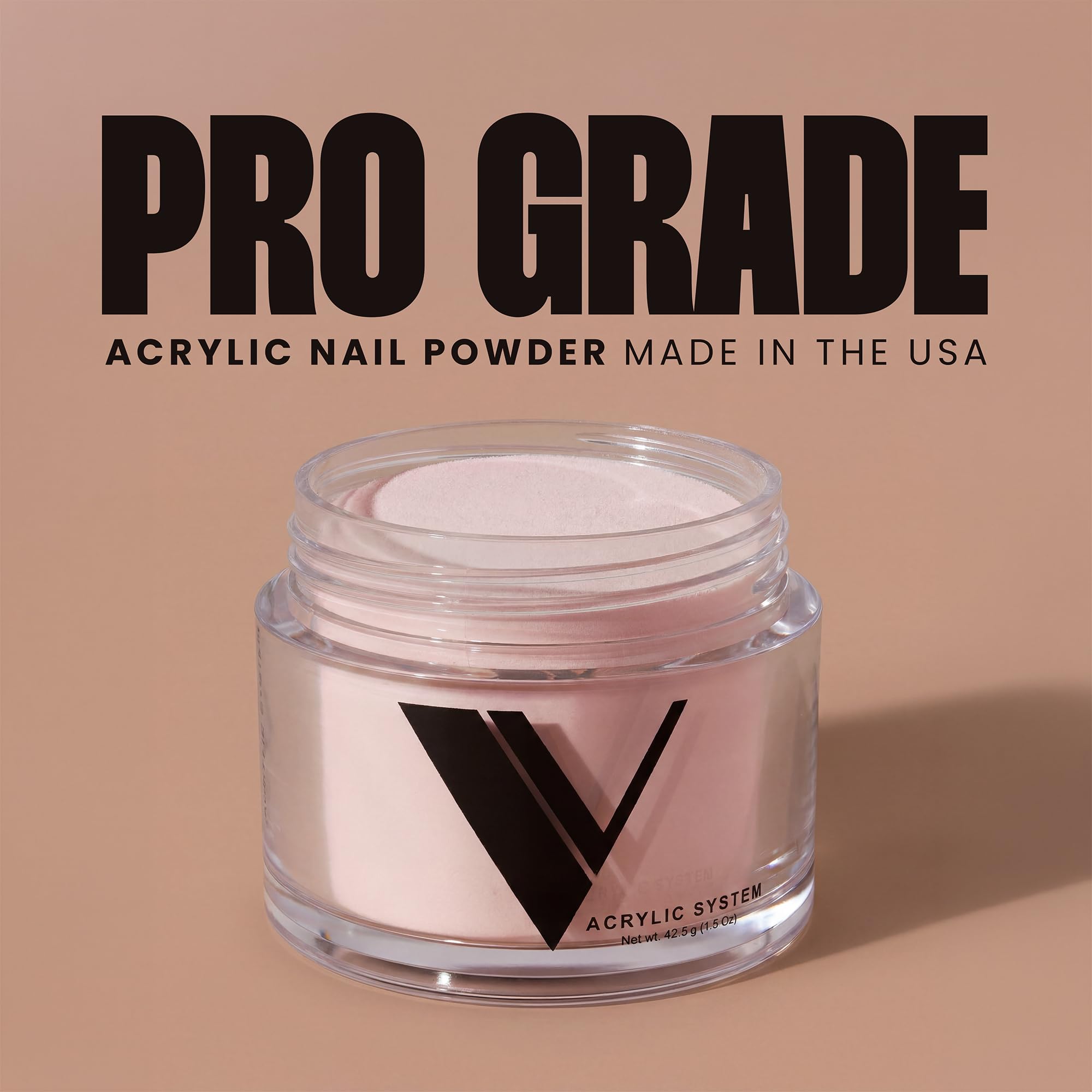 V Beauty Pure frasco junto a moneda para mostrar tamaño práctico 1.5 oz