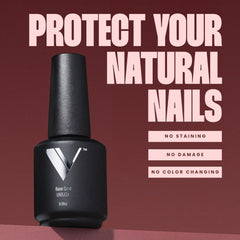 V Beauty Pure en uso curado bajo lámpara UV, asegura adhesión y acabado duradero