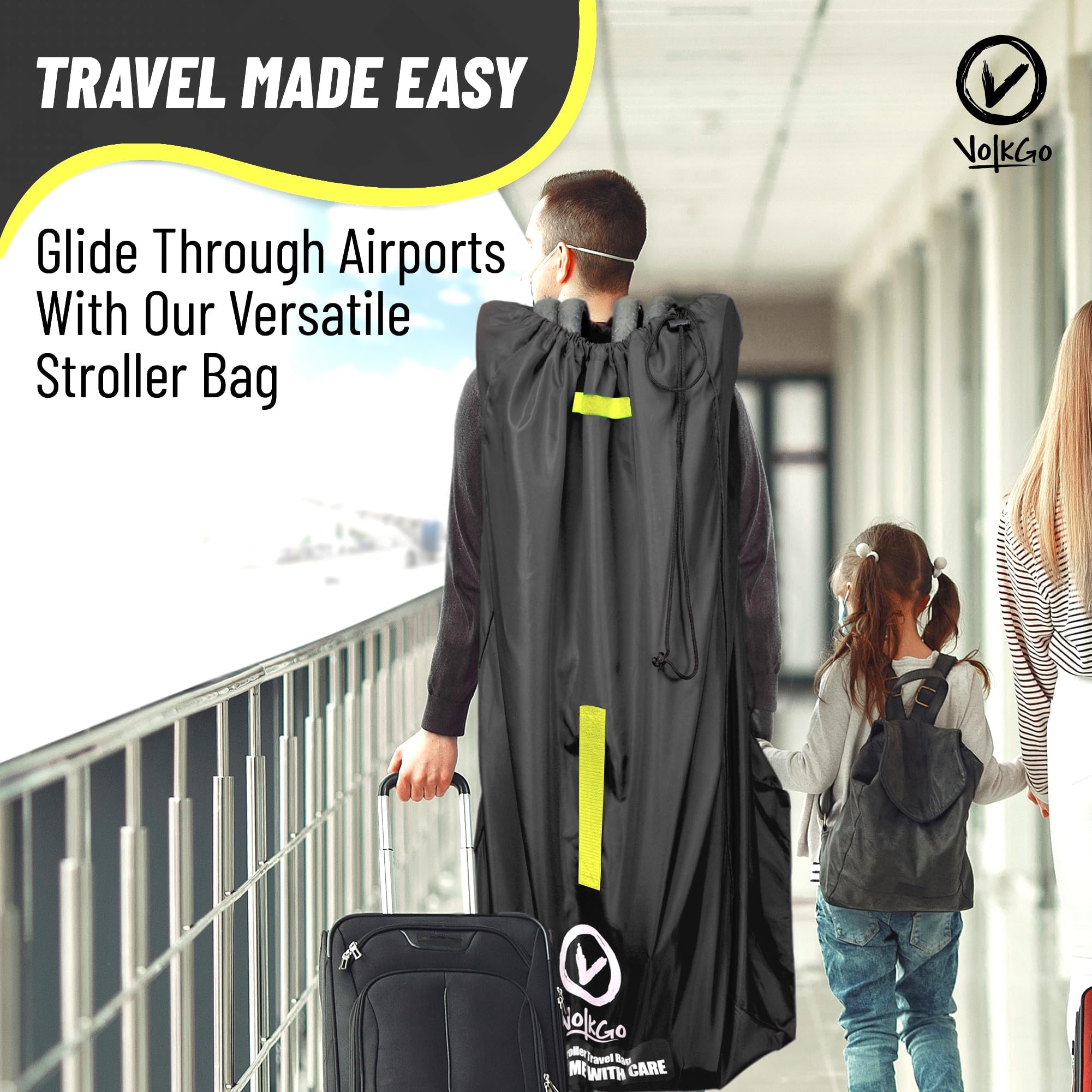 V VOLKGO tirantes acolchados tipo mochila para transporte cómodo