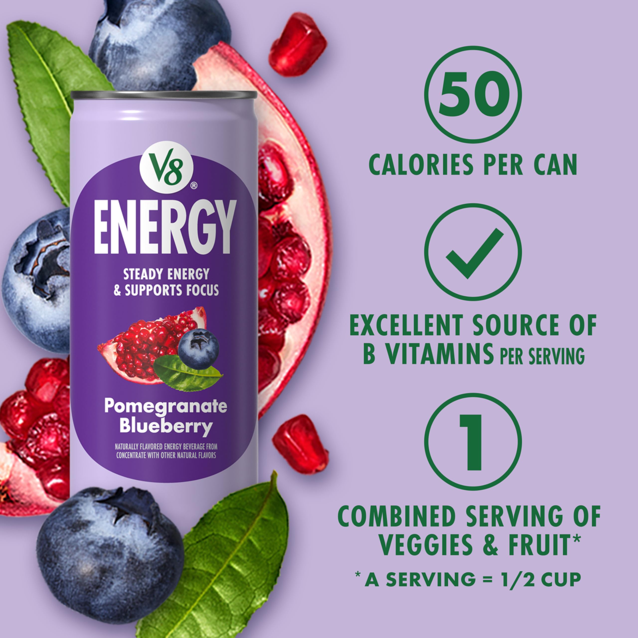 V8 Energy bebida burbujeando en vaso, sensación refrescante y textura ligera