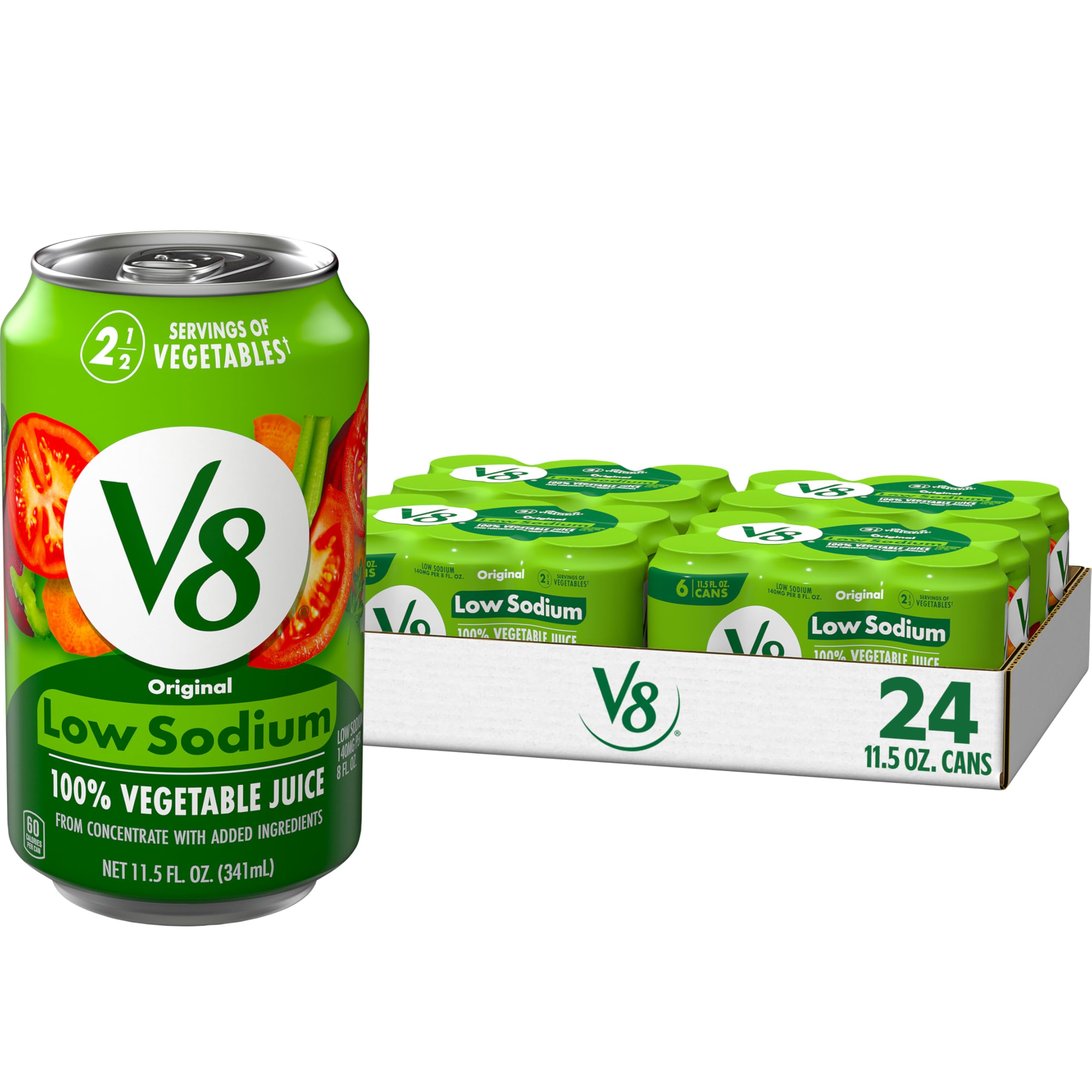 V8 lata frente mostrando marca y diseño, facilita bebida vegetal lista
