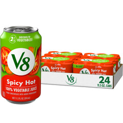 V8 lata frontal mostrando diseño y facilidad para beber
