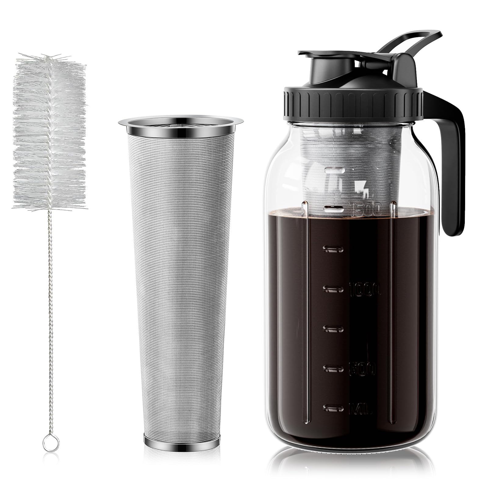 VA1KENE jarra frontal 64 oz mostrando diseño Mason y capacidad