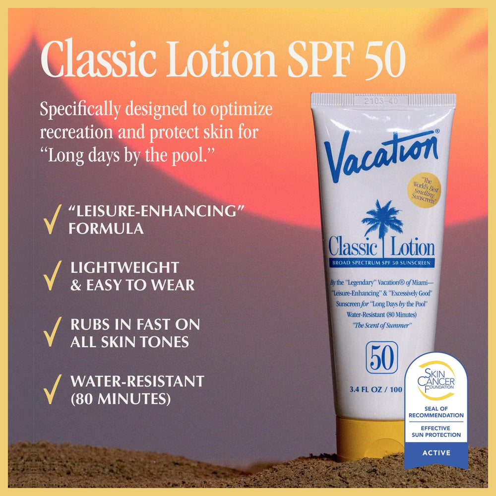 Vacation textura de la loción absorbida rápidamente beneficio hidratante