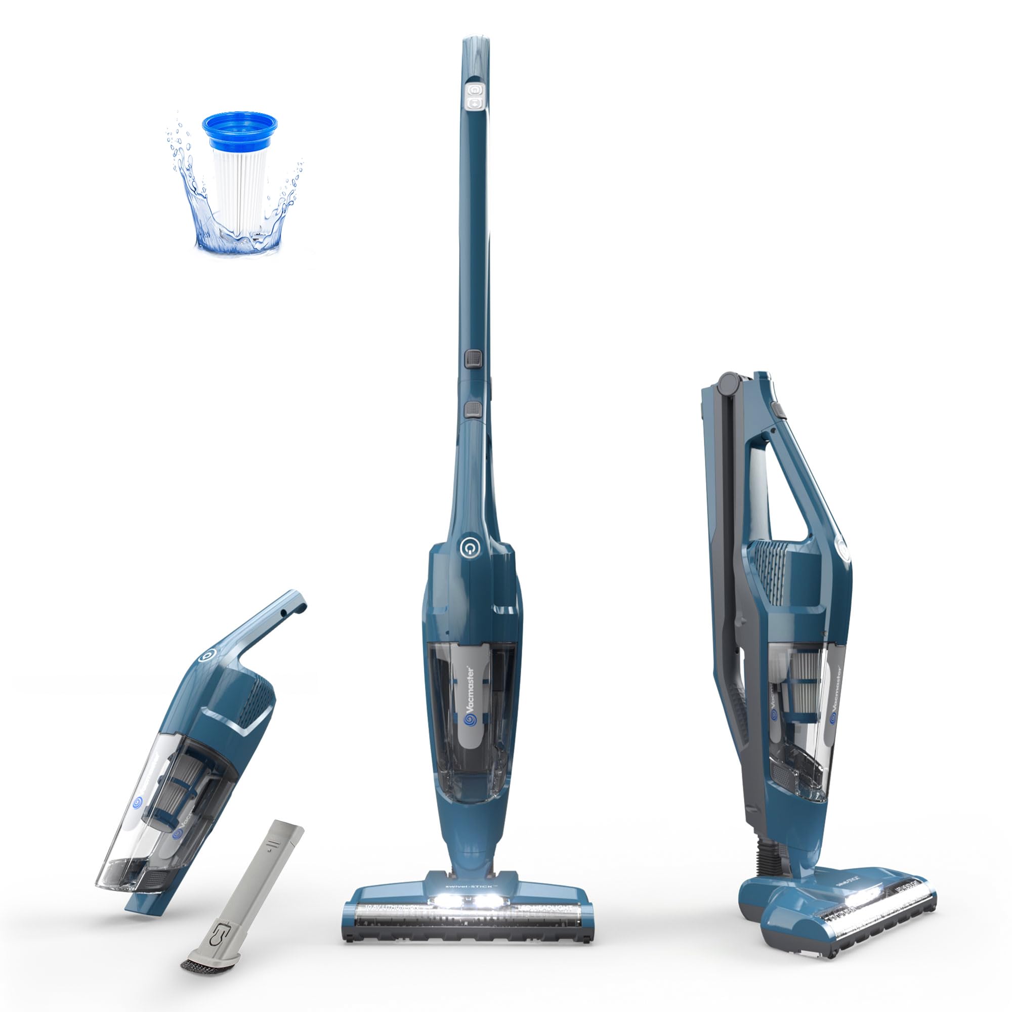 Vacmaster vista frontal del producto con beneficios de potencia y diseño