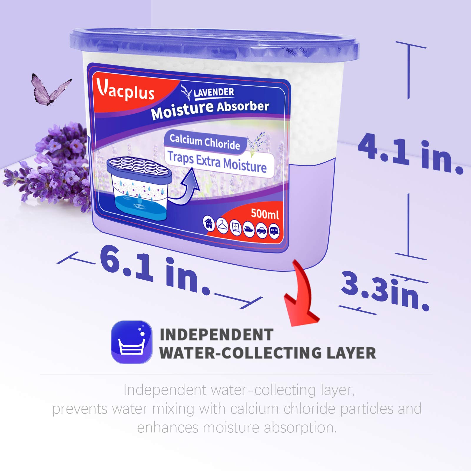 Vacplus placed inside a closet removing dampness and protecting clothes