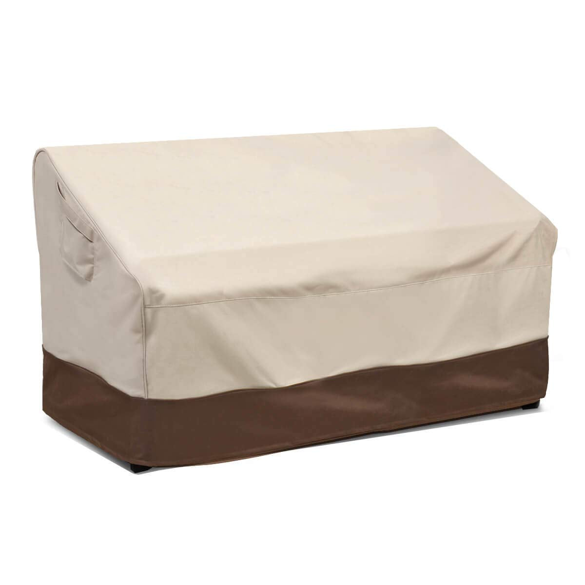 Vailge front view of loveseat cover showing full protection and neat fit