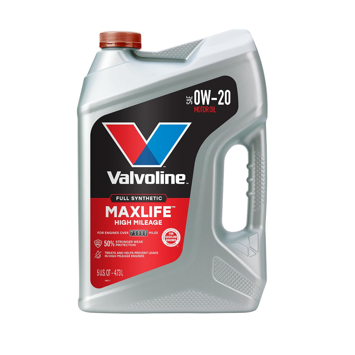 Valvoline envase frontal 5 QT mostrando la marca y conservación del motor