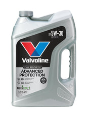 Valvoline frasco frontal 5 QT mostrando protección y volumen