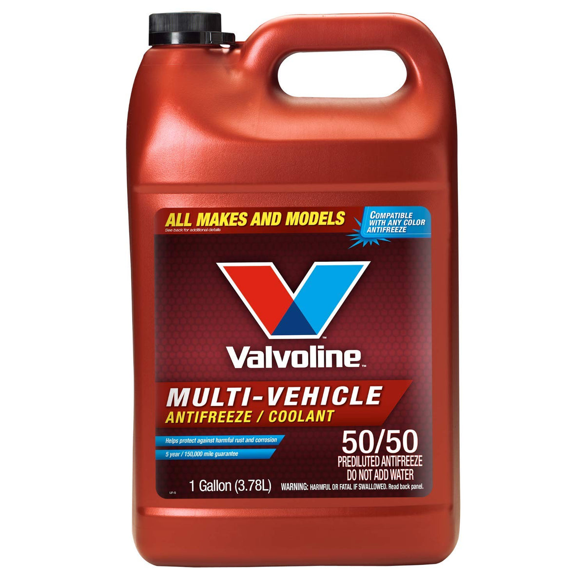 Valvoline galón frontal mostrando embalaje claro y capacidad de un galón