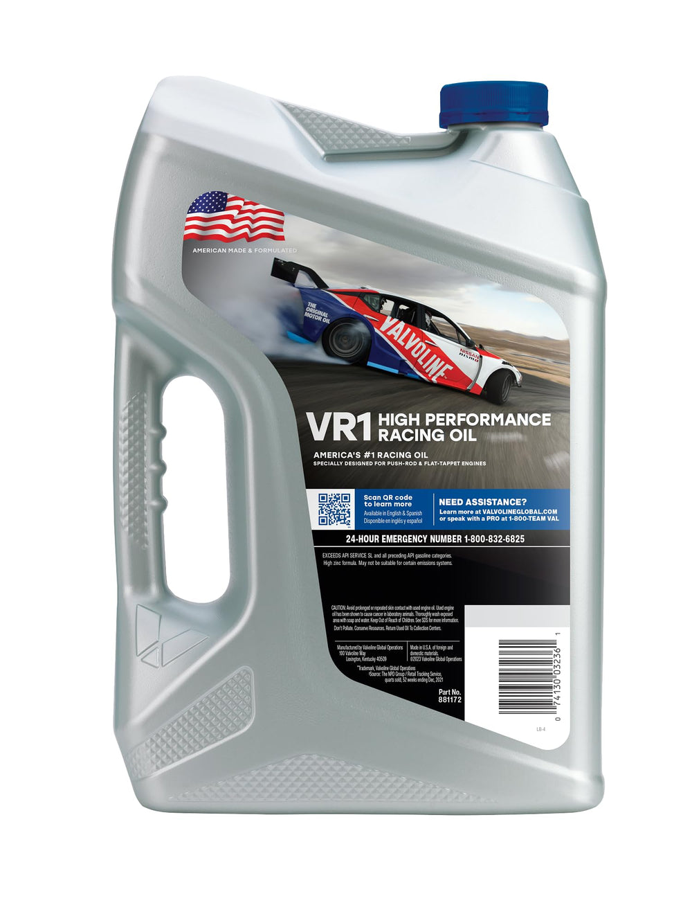 Valvoline VR1 imagen de etiqueta con especificaciones destacadas y utilidad