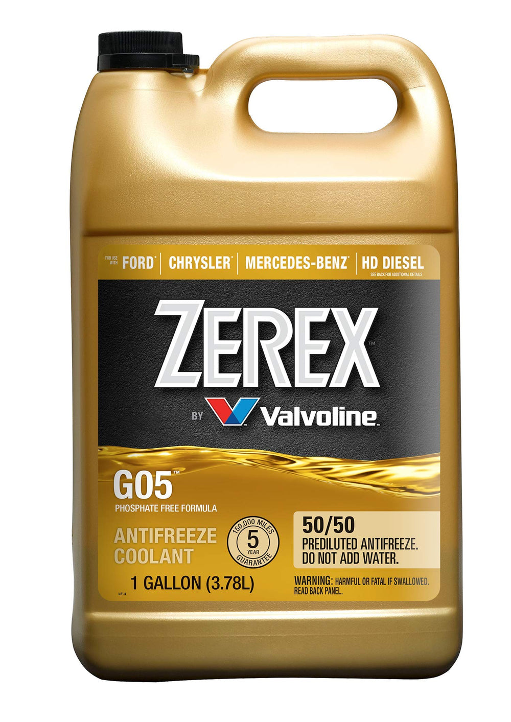 Valvoline Zerex G05 vista frontal del envase con etiqueta clara y protección