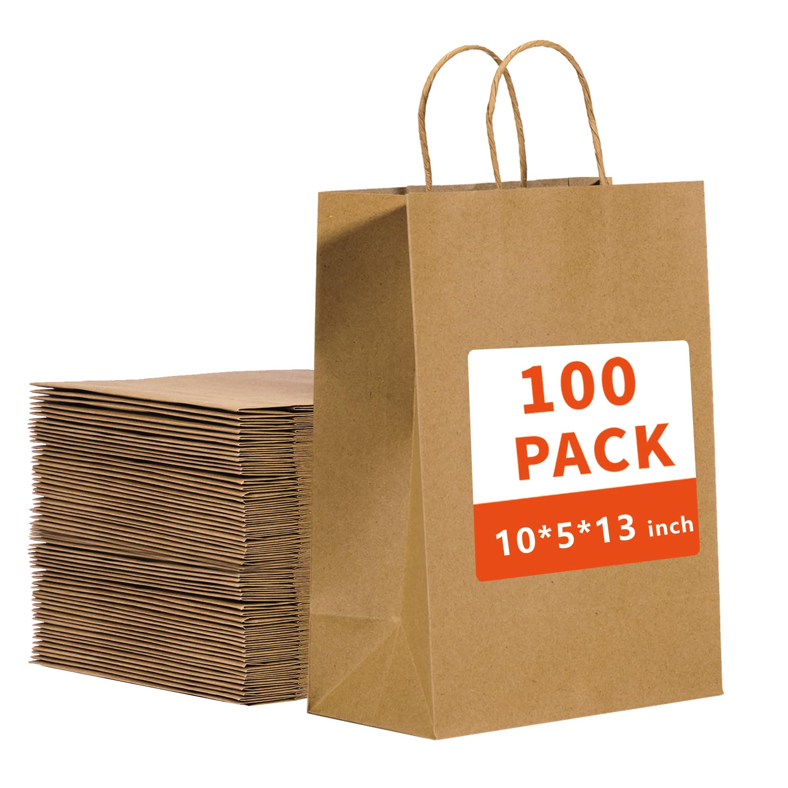 vanhel frente del paquete de 100 bolsas kraft, presentación profesional