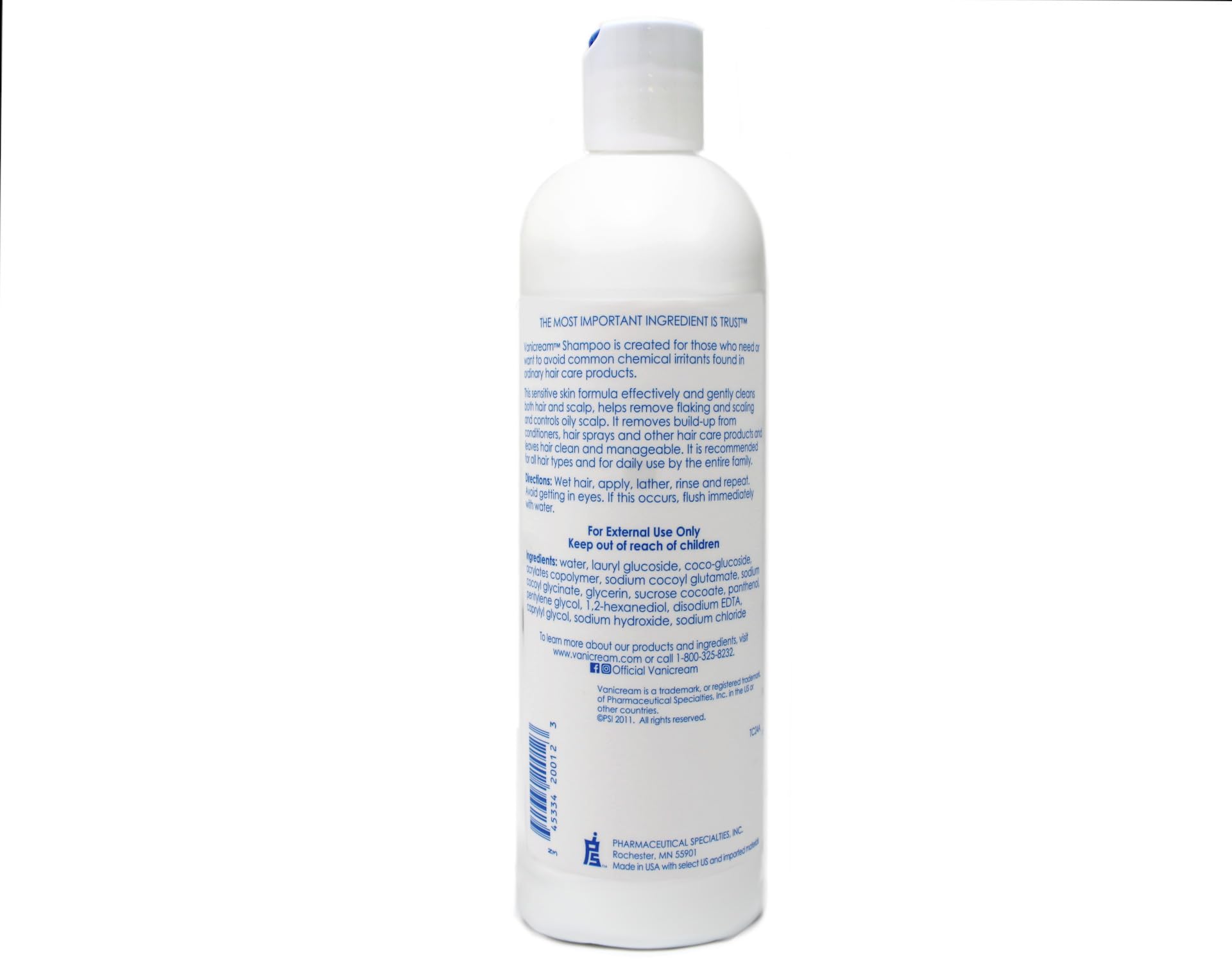 Vanicream champú en uso en la ducha mejora limpieza y confort