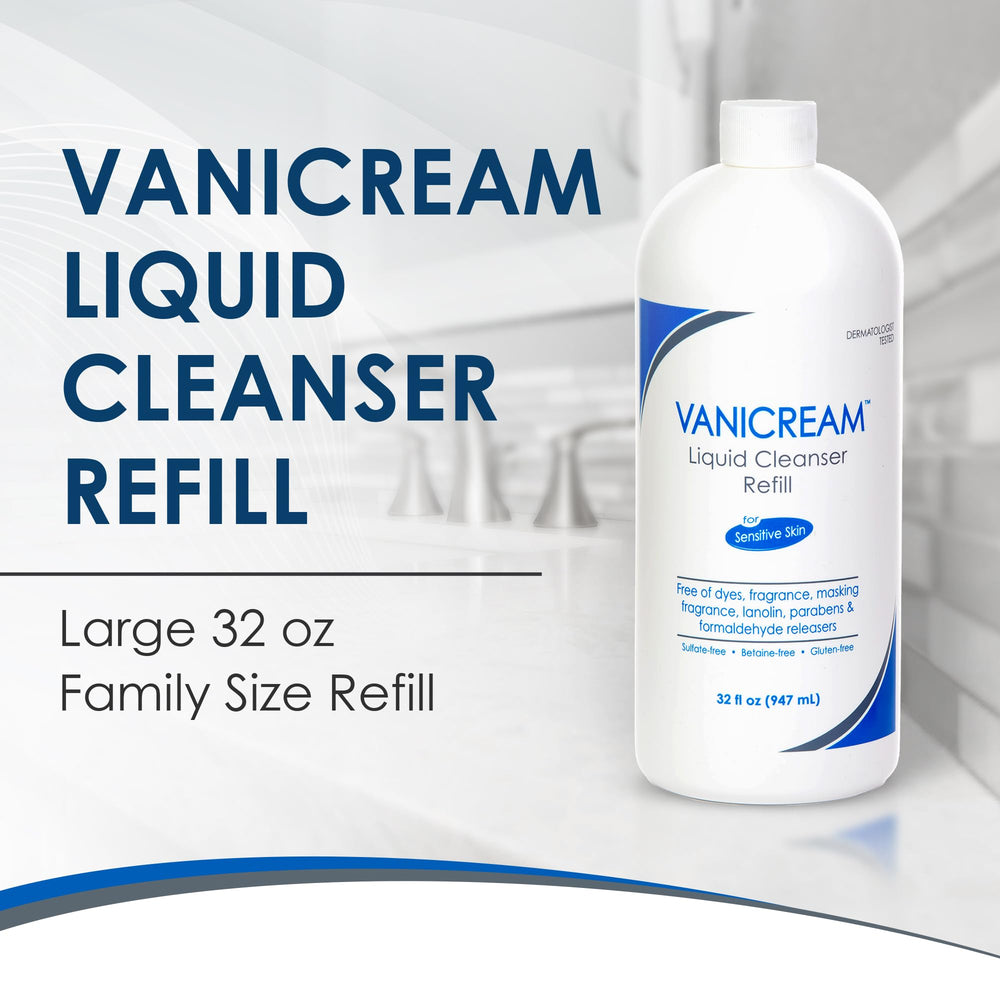 Vanicream limpiador en uso manos mostrando limpieza eficaz y sin resecar