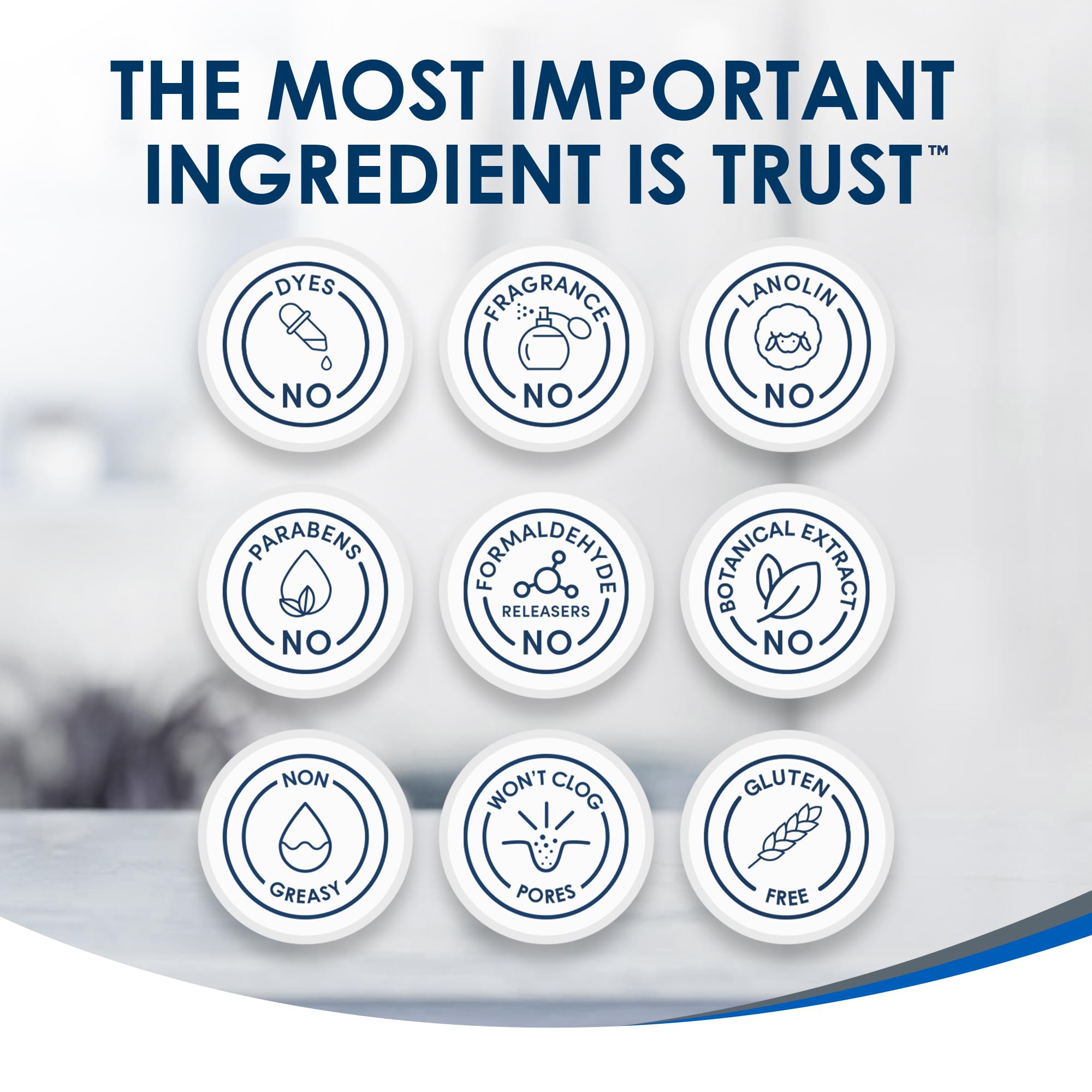 Vanicream etiqueta con ingredientes clave visible y beneficios para piel sensible