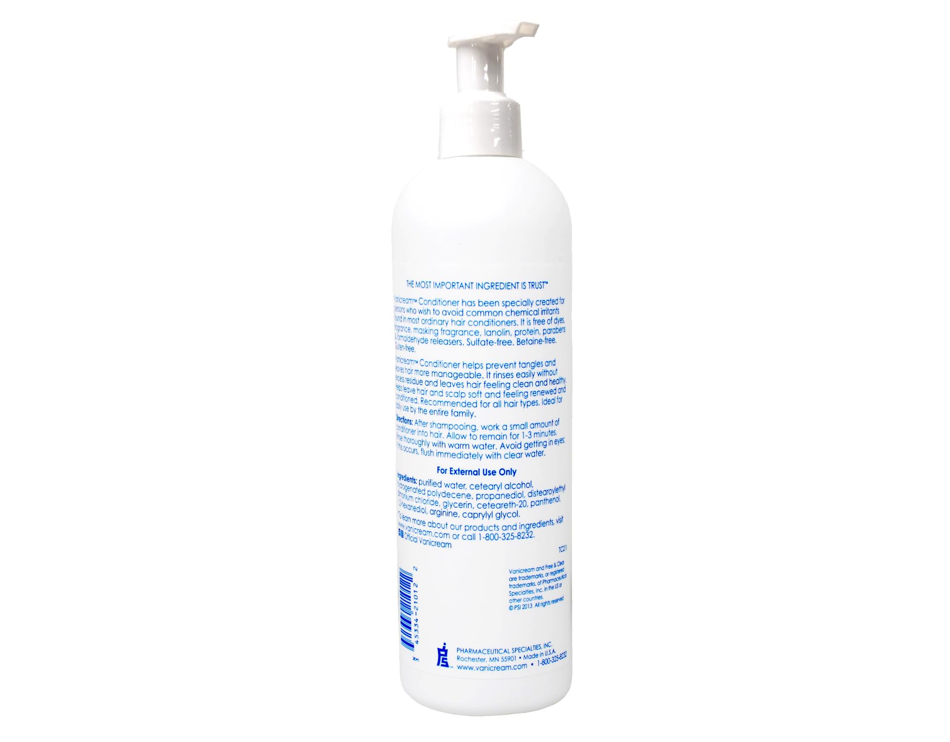 PHARMACEUTICAL SPECIALTIES Vanicream comparación de tamaño 12 oz para referencia de escala