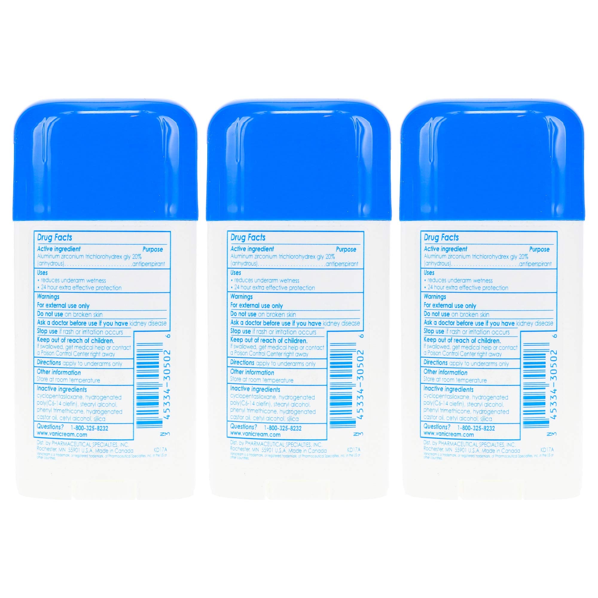 Vanicream comparación de tamaño mostrando stick de 2.25 oz práctico