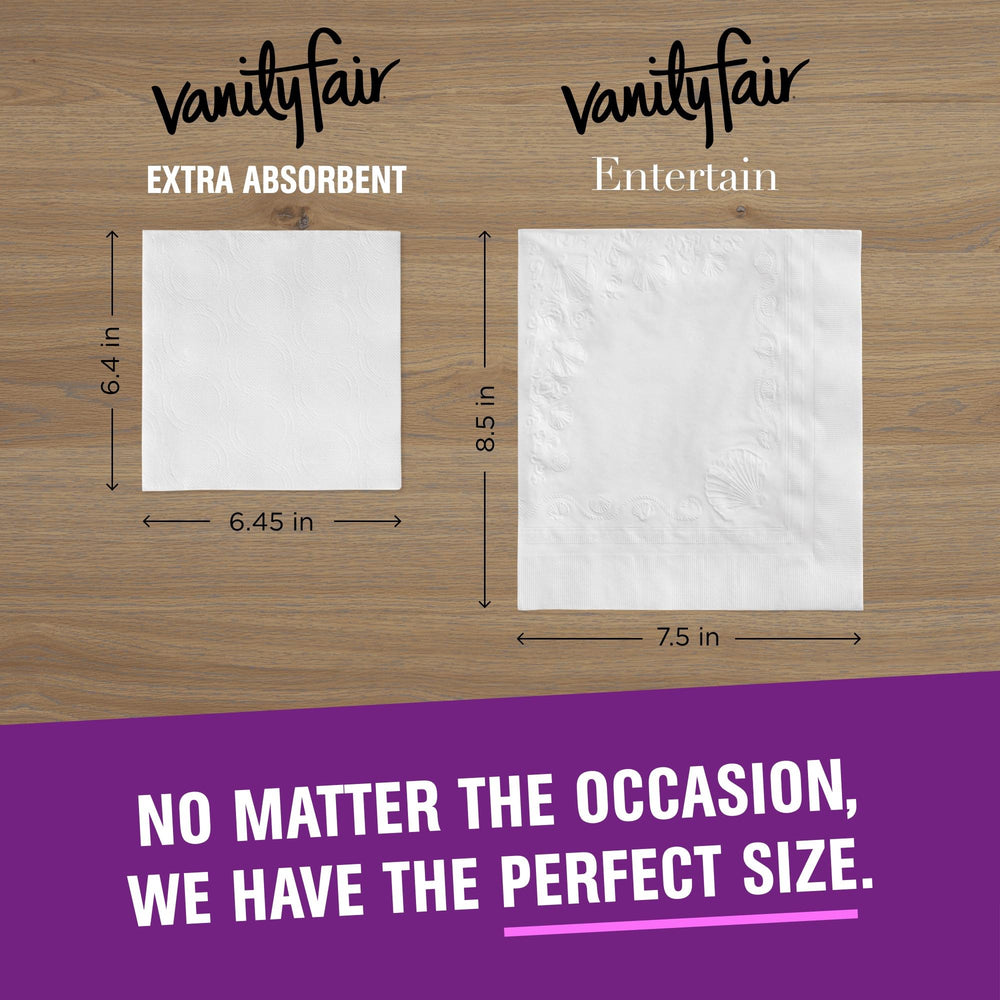 Vanity Fair servilleta doblada en mano cómoda y resistente