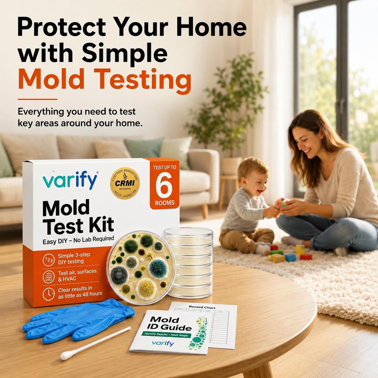 Varify comparación de tamaño con manos para visualizar escala del kit