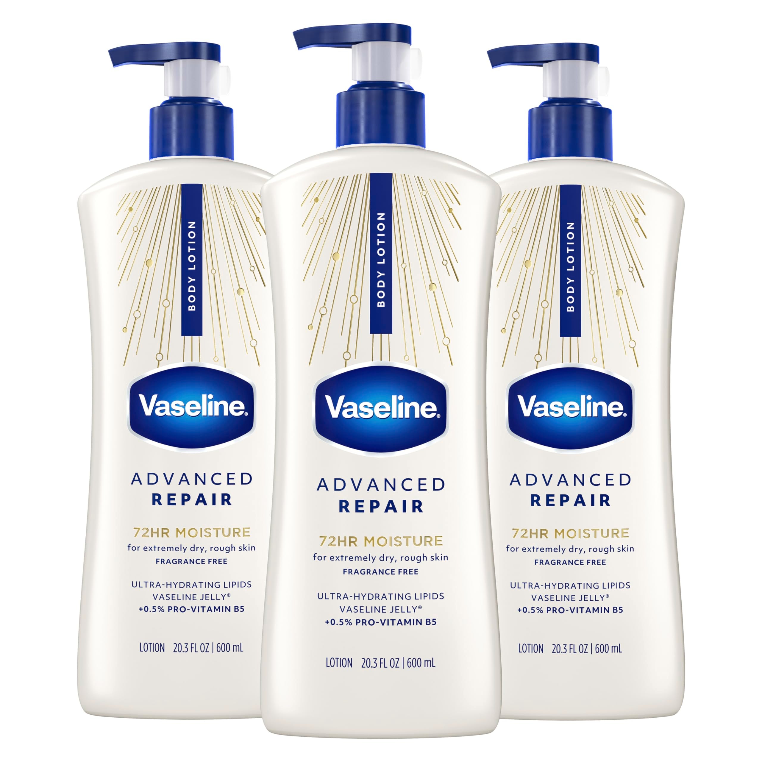 Vaseline frasco frontal mostrando diseño y volumen beneficios de hidratación