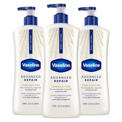 Vaseline frasco frontal mostrando diseño y volumen beneficios de hidratación