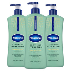 Vaseline front packaging showing 20.3 oz 3-pack and product benefits