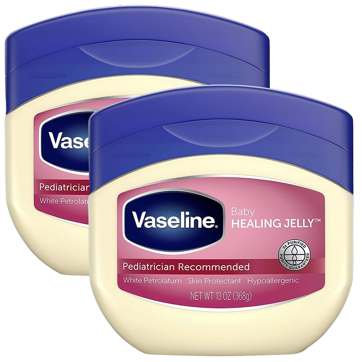 Vaseline frasco frontal para bebé mostrando envase y uso protector