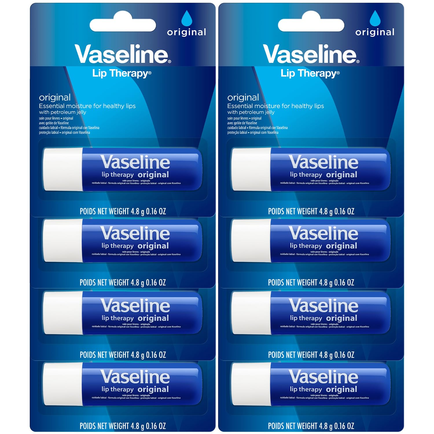 Vaseline pack frontal mostrando las ocho unidades y protección inmediata