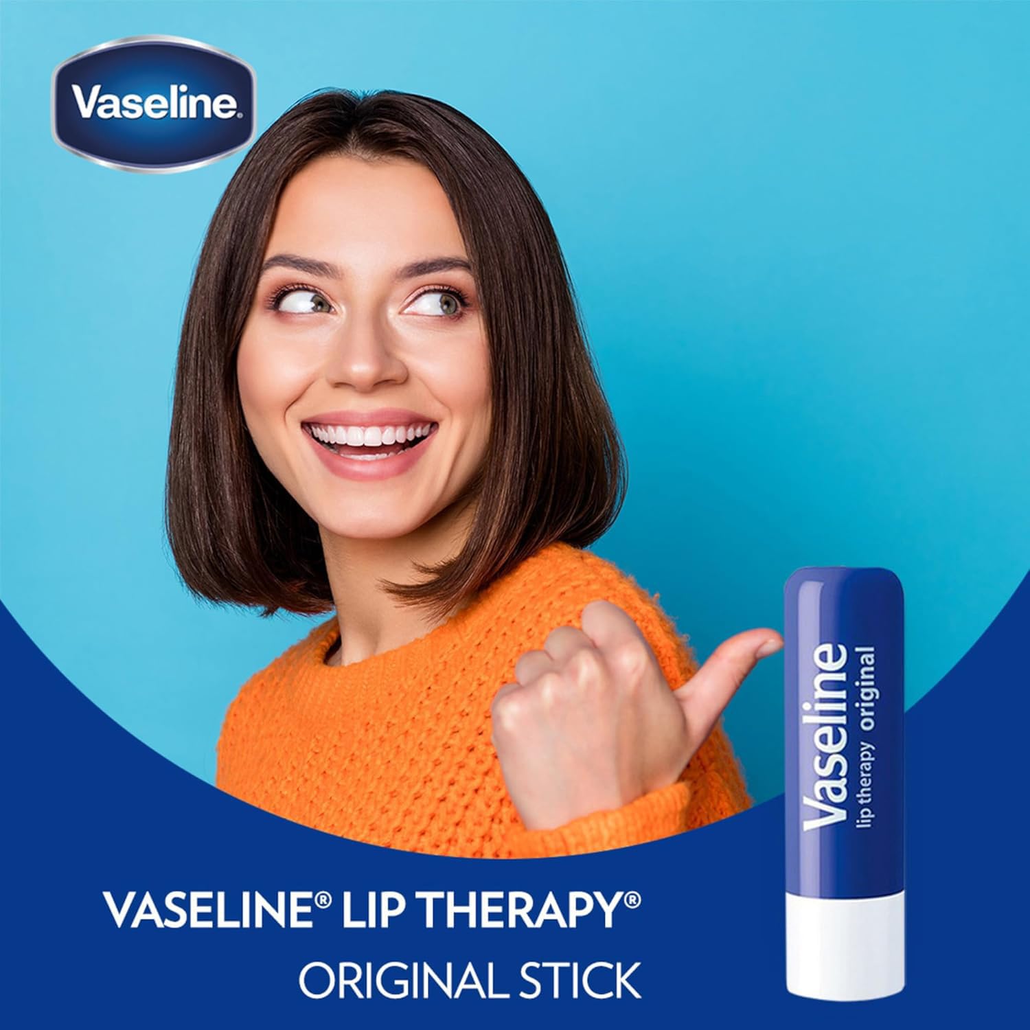 Vaseline stick abierto mostrando la barra sólida lista para aplicar