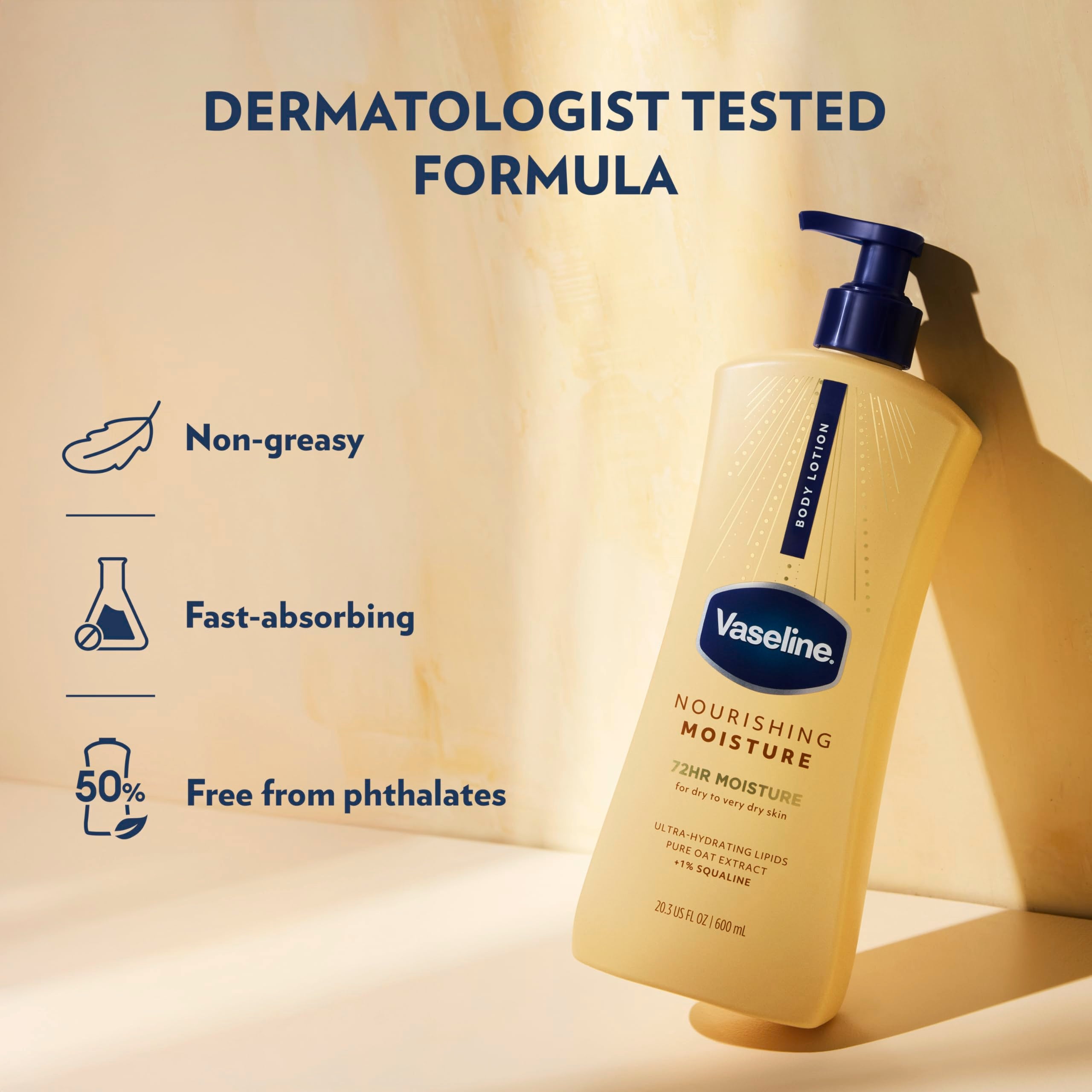 Vaseline textura cremosa que absorbe rápido y nutre la piel