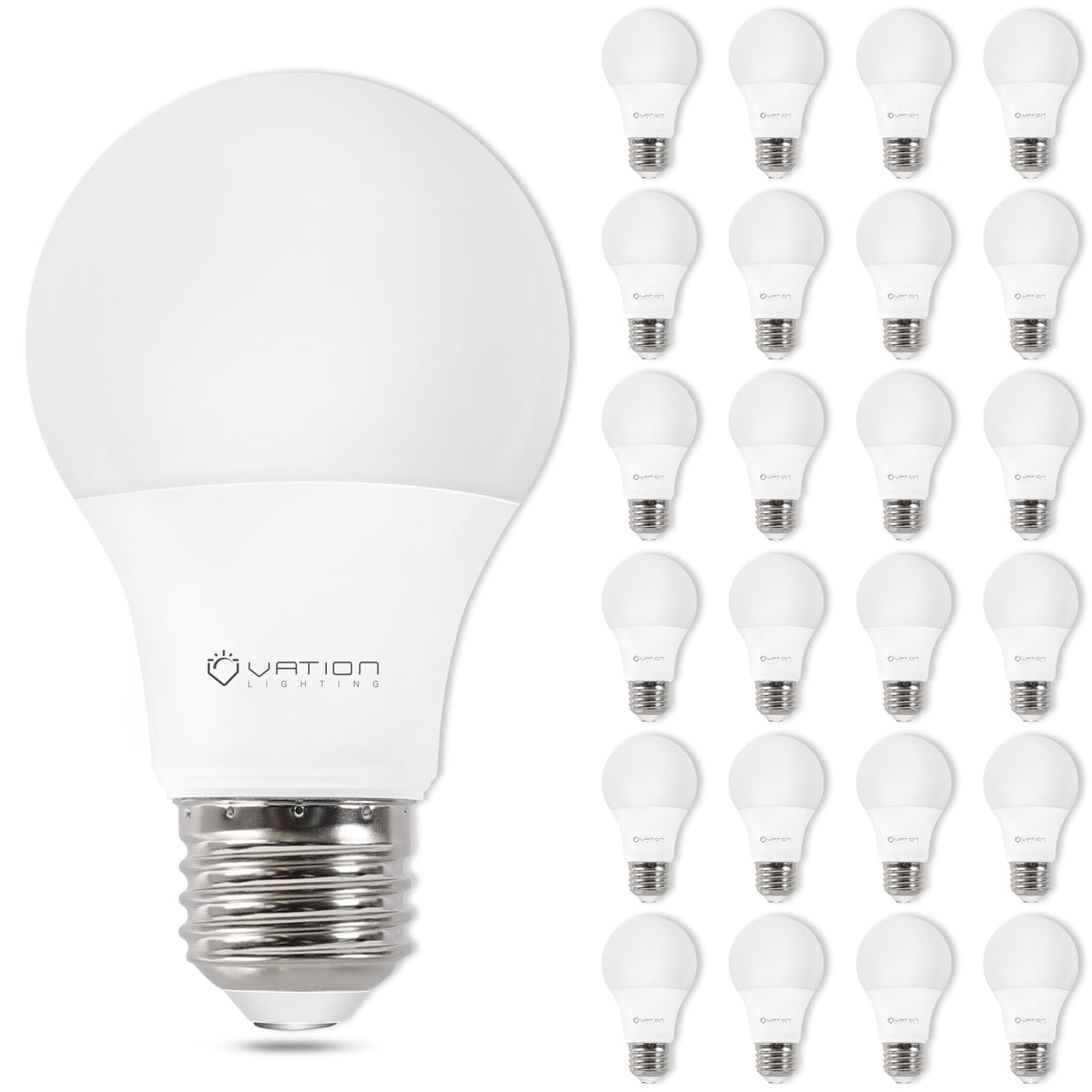VATION LIGHTING paquete frontal 24 bombillas mostrando ahorro energético