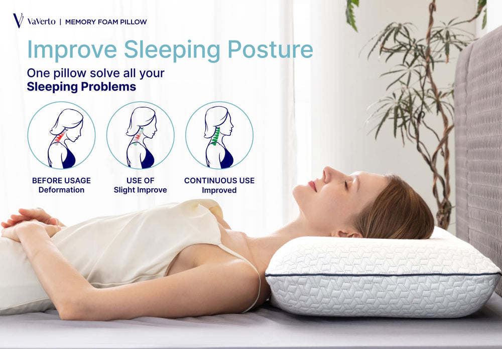 Vaverto almohada en cama con durmiente lateral que mantiene alineación