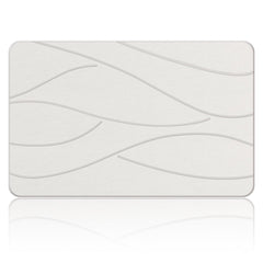 Veeloim vista frontal del tapete de baño blanco, aspecto limpio y moderno
