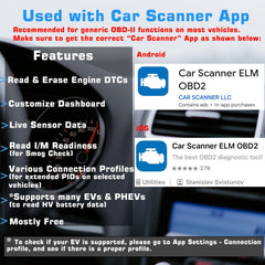 Veepeak conector OBD-II detalle de pines y robustez para conexión fiable