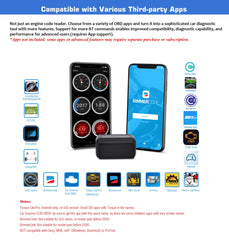 Veepeak en uso con smartphone mostrando la app y lectura de códigos