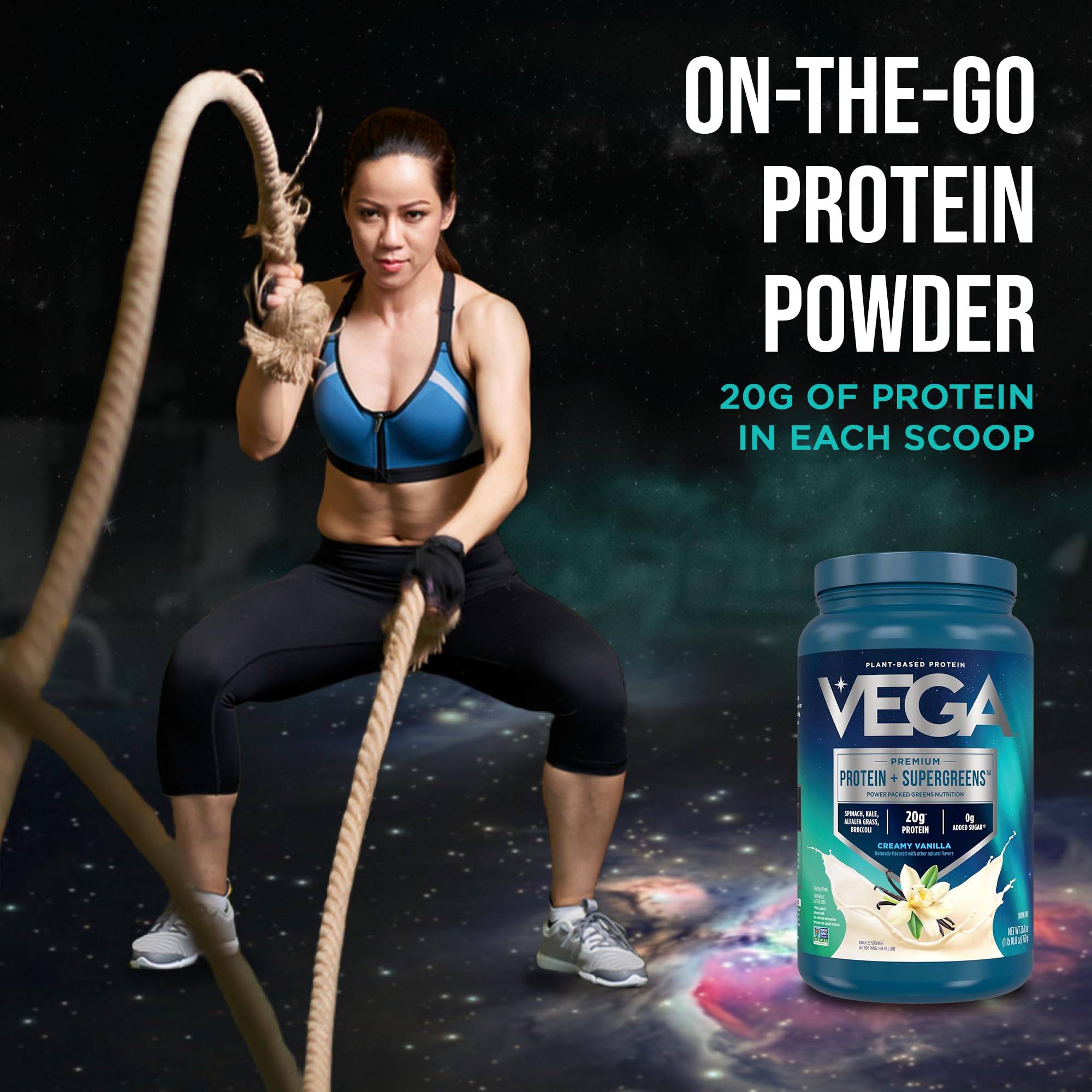 Vega batido en desayuno saludable, energía sostenida para el día