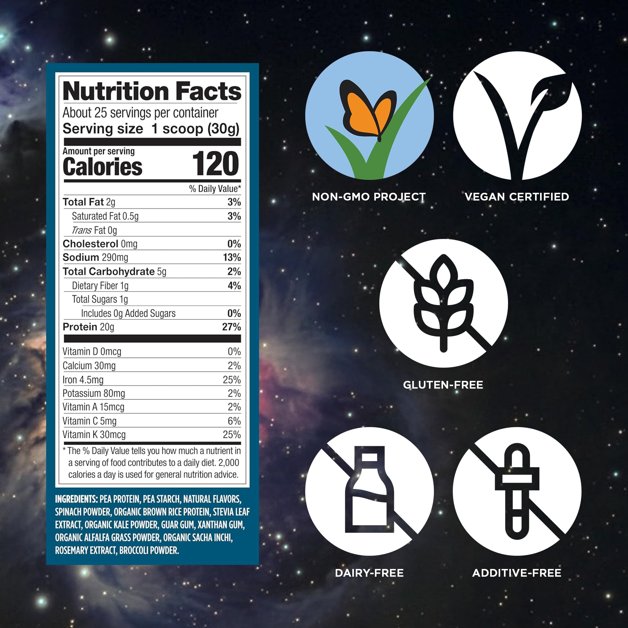 Vega primeros planos de espinaca y kale usados en la fórmula, nutrición vegetal