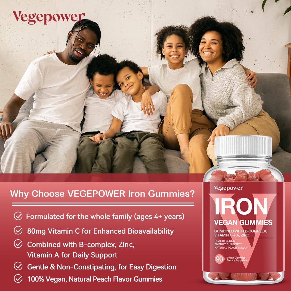 VEGEPOWER ingredientes clave hierro y vitaminas mostrados claramente