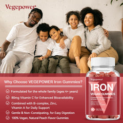 VEGEPOWER ingredientes clave hierro y vitaminas mostrados claramente