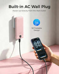 VEGER detalle de cables integrados Lightning y USB‑C para carga sin cables extra