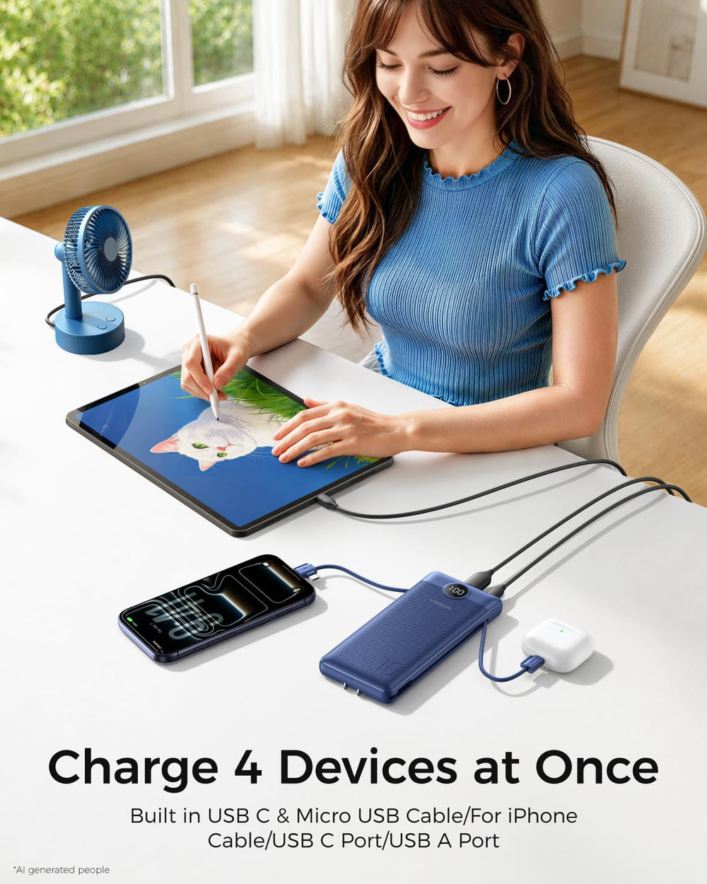 VEGER pantalla LED con porcentaje exacto facilitando controlar la carga disponible